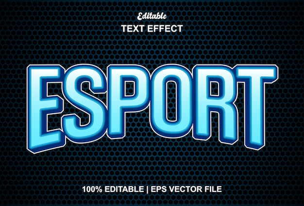 Efecto de texto deportivo con estilo gráfico azul y editable.