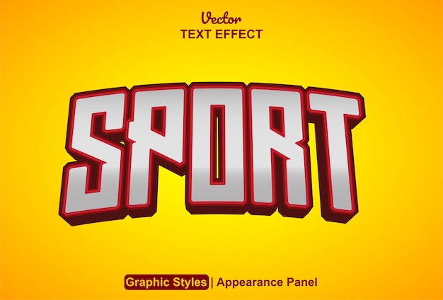 Vector efecto de texto deportivo con estilo gráfico y editable.