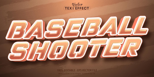 Efecto de texto deportivo estilo de texto de póster de tirador de béisbol editable