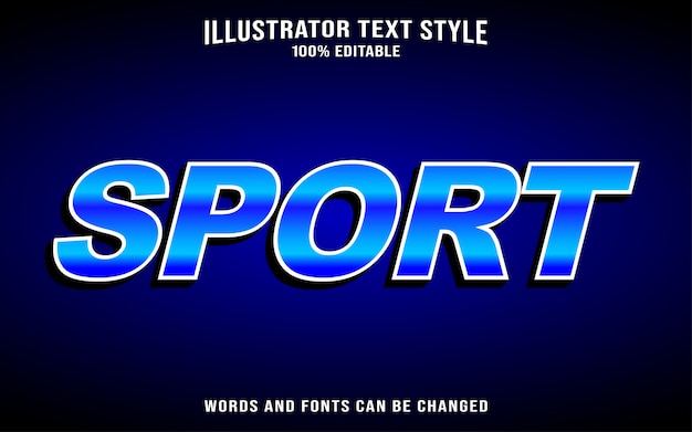 Vector efecto de texto deportivo