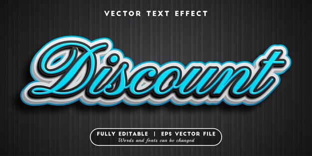 Vector efecto de texto de descuento con estilo de texto editable