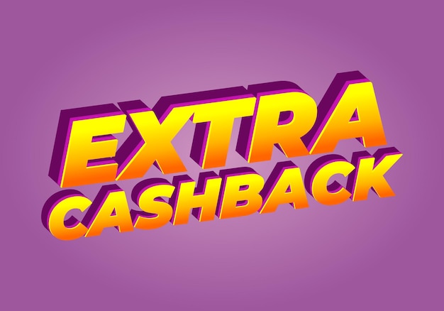 Efecto de texto de devolución de dinero extra con fuente en negrita extra para anuncios de redes sociales