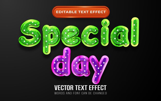 Efecto de texto de día especial