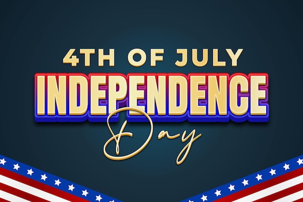 Efecto de texto del Día de la Independencia del 4 de julio