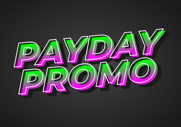 Efecto de texto de día promocional en estilo tridimensional con colores modernos buenos para anuncios