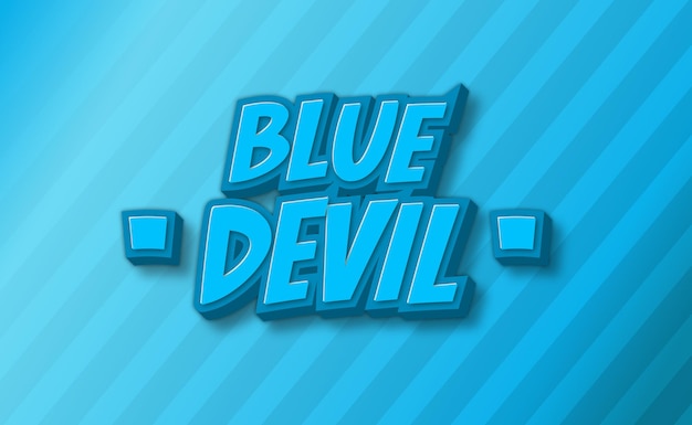 Efecto de texto de diablo azul 3D EPS vector gratis editable