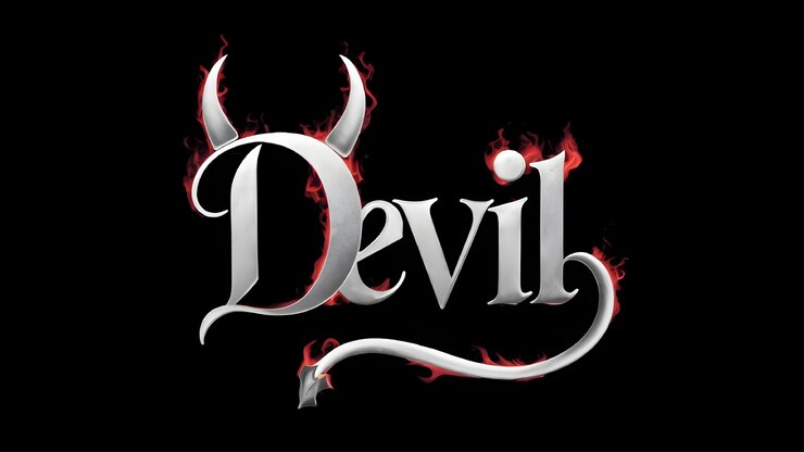 Vector efecto de texto de diablo vectorial