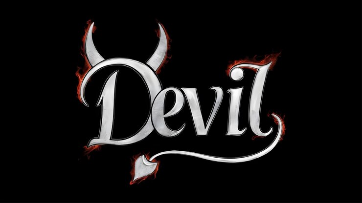 Vector efecto de texto de diablo vectorial