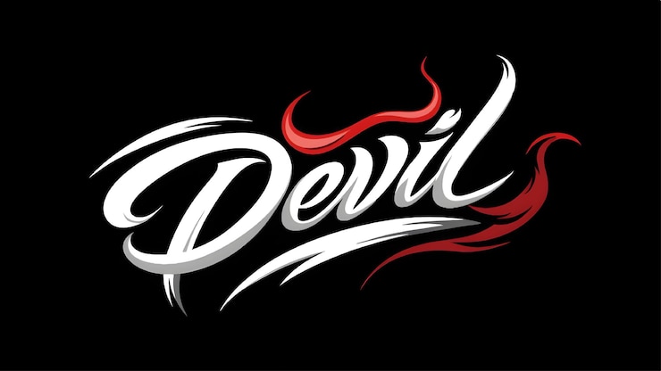 Vector efecto de texto de diablo vectorial
