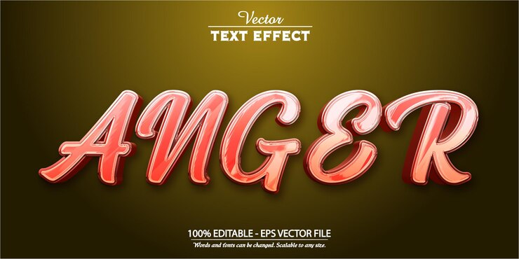 Vector efecto de texto de dibujos animados estilo de texto de color rojo editable