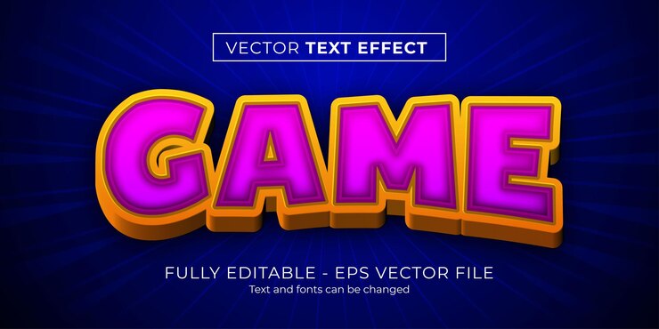 Vector efecto de texto de dibujos animados del juego estilo de texto divertido y cómico editable