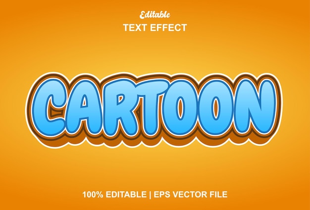 Efecto de texto de dibujos animados sobre fondo naranja editable