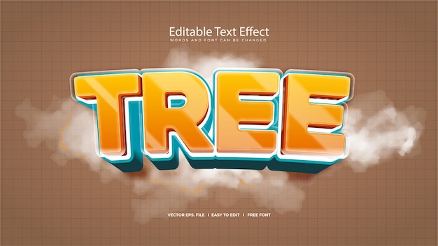 Efecto de texto de dibujos animados TREE