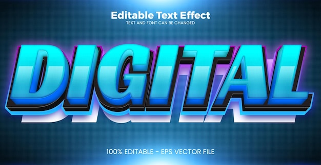Efecto de texto digital editable en estilo de tendencia moderna.