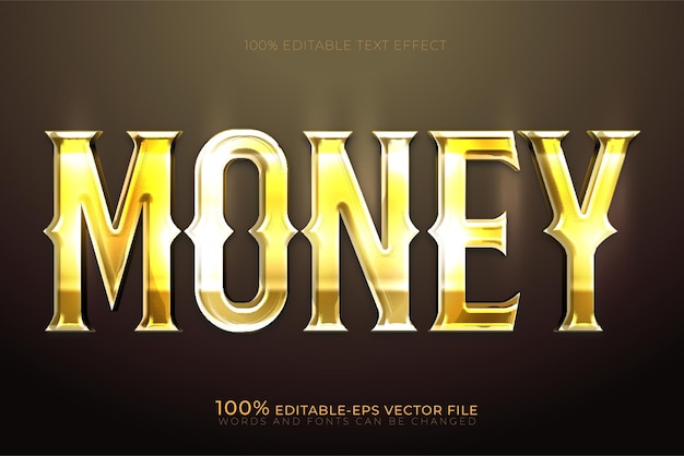 Efecto de texto de dinero de oro