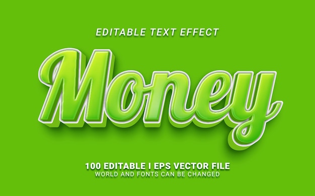 Vector efecto de texto de dinero