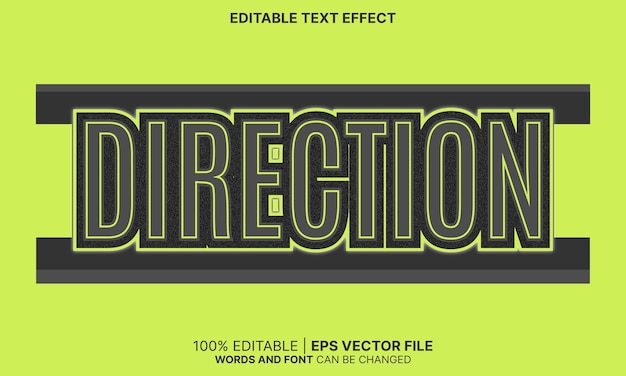 Vector efecto de texto de dirección