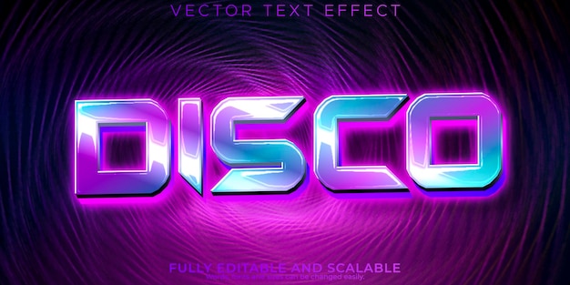 Efecto de texto disco música editable y estilo de texto de fiesta