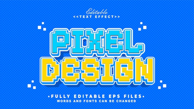 efecto de texto de diseño de píxeles