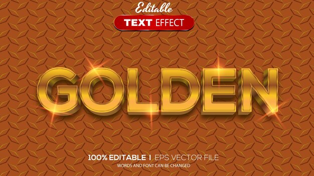Efecto de texto dorado 3D Efecto de texto editable