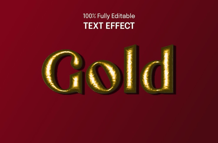 Vector efecto de texto dorado en 3d