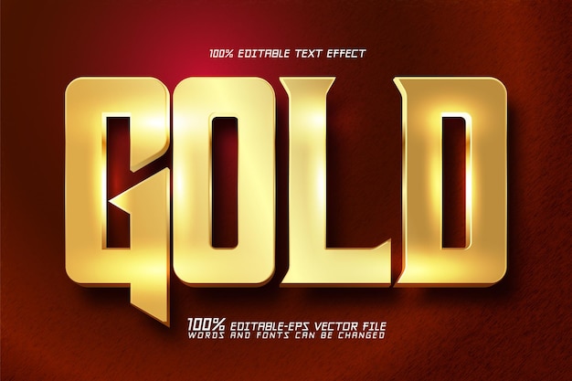 Efecto de texto dorado - Archivo vectorial editable