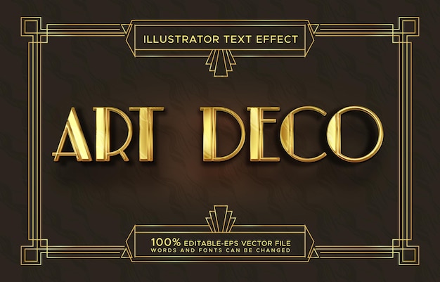 Efecto de texto dorado Art Deco