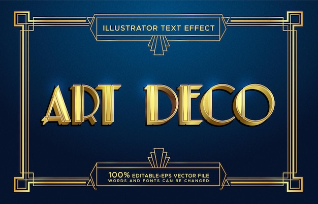 Efecto de texto dorado Art Deco