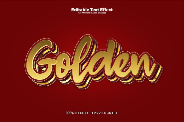 Efecto de texto dorado editable en estilo de tendencia moderna.