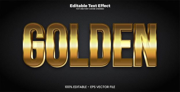 Efecto de texto dorado editable en estilo de tendencia moderna.