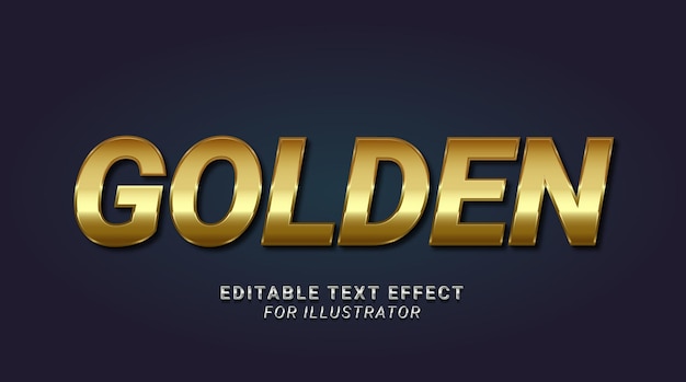 Efecto de texto dorado editable para illustrator