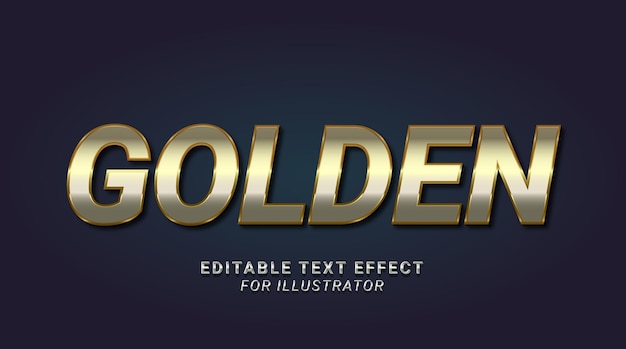 Efecto de texto dorado editable para illustrator