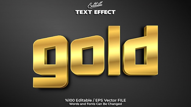 Vector efecto de texto dorado editable