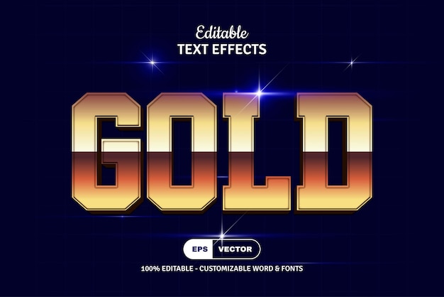 Efecto de texto dorado editable