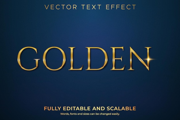 Efecto de texto dorado en fondo azul oscuro
