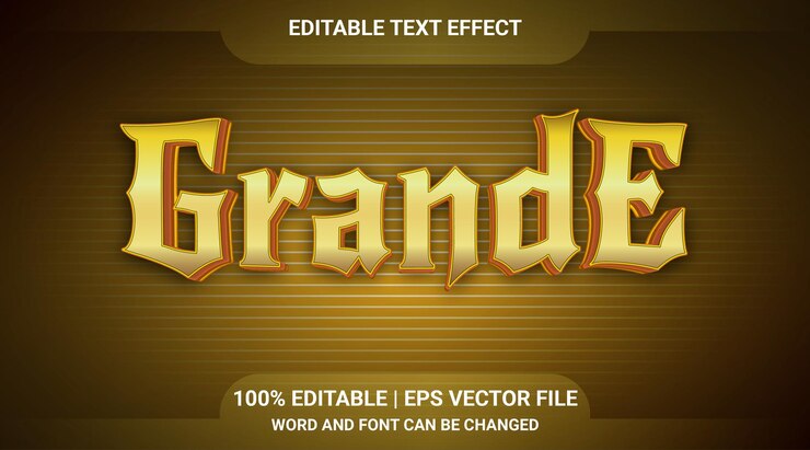 Vector efecto de texto dorado grande 3d