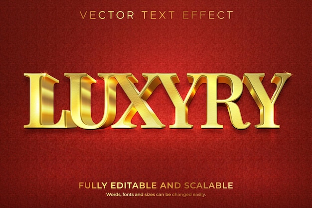Efecto de texto dorado de lujo elegante