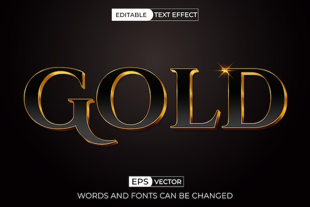 Efecto del texto dorado para la marca y la promoción