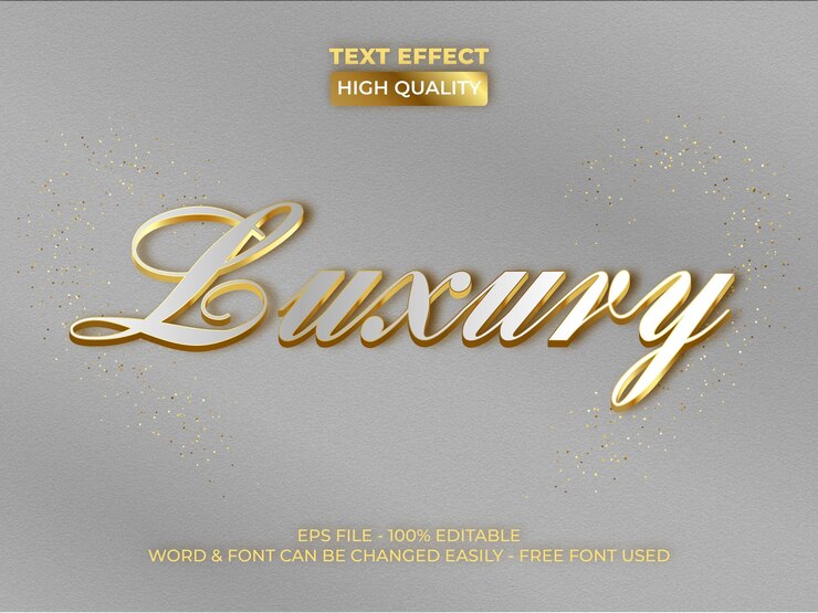 Vector efecto de texto dorado realista efecto de texto editable