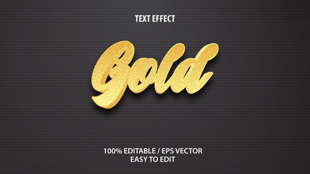 Efecto de texto dorado Vector Premium