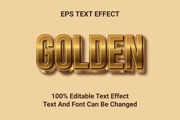 Vector efecto de texto dorado