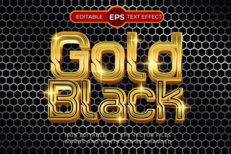Vector efecto de texto dorado