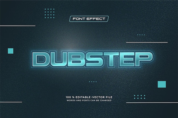 Vector efecto de texto dubstep con efecto neón.