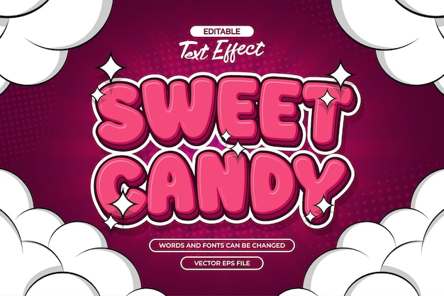 Efecto de texto dulce caramelo