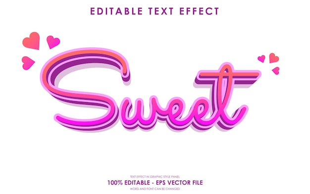 Efecto de texto dulce de San Valentín editable