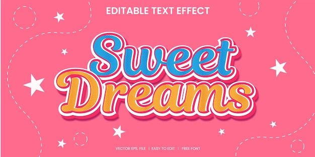 Efecto de texto de dulces sueños