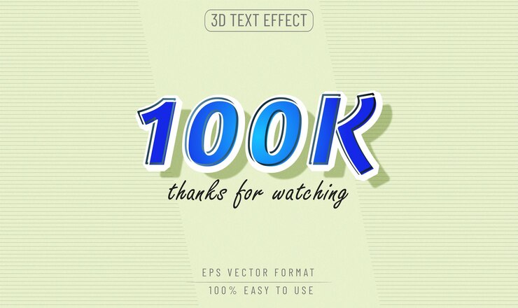 Vector efecto de texto editable 100k gracias por mirar