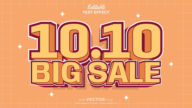 Efecto de texto editable 1010 Promoción Venta estilo de plantilla 3d