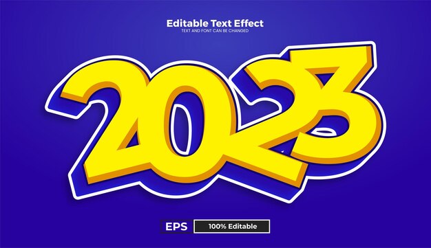 efecto de texto editable 2023 en estilo de tendencia moderna
