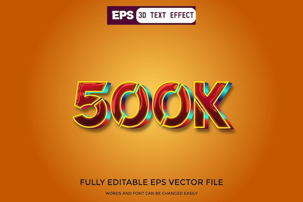 Vector efecto de texto editable 3d de 500k